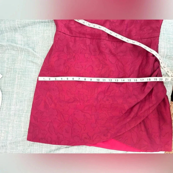 lulu’s Emogene Magenta Burnout Floral Print One-Shoulder Pink Mini Dress xL - Picture 8 of 12